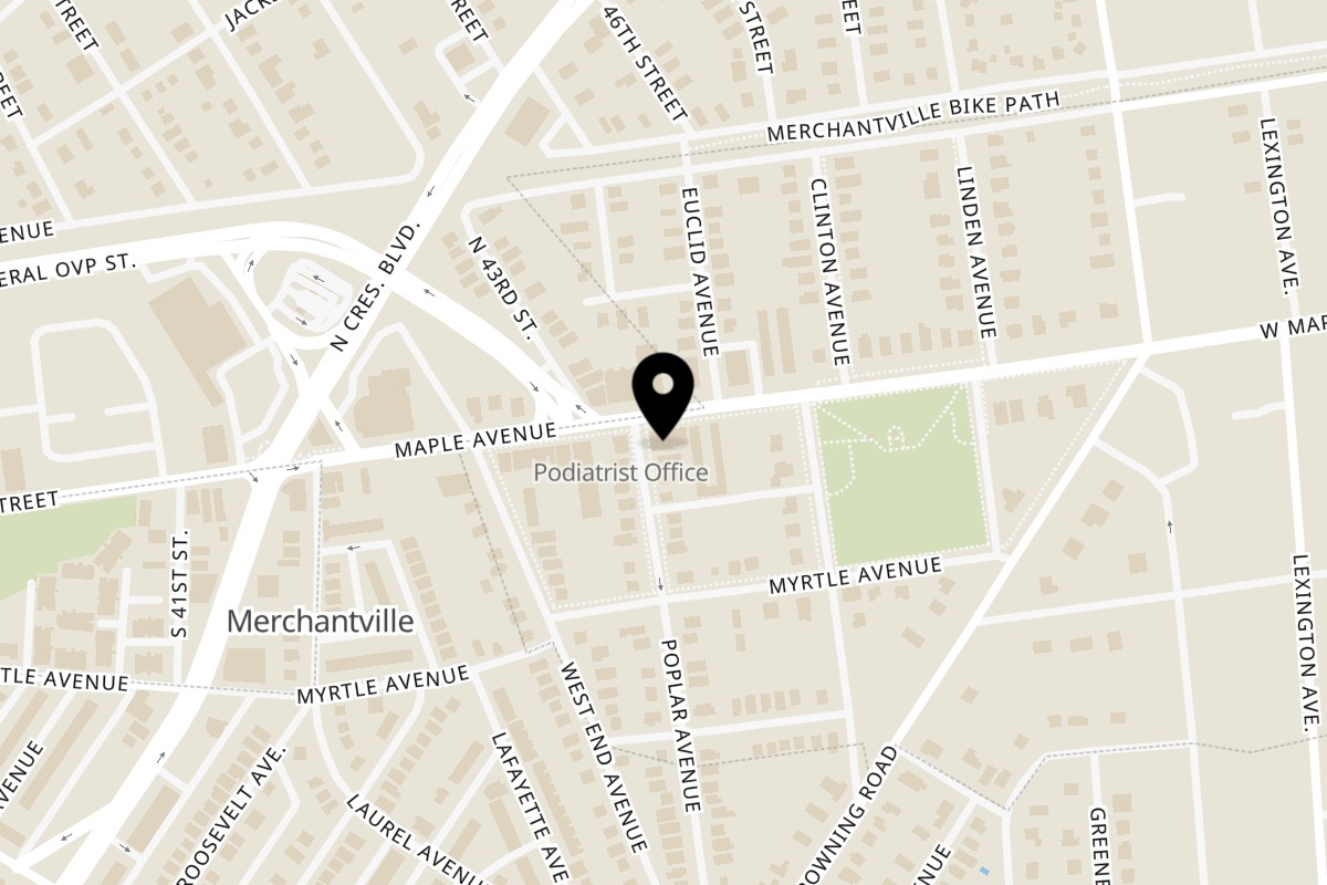 Map showing the location of Rasta Kitchen on 618 W Maple Ave in Merchantville